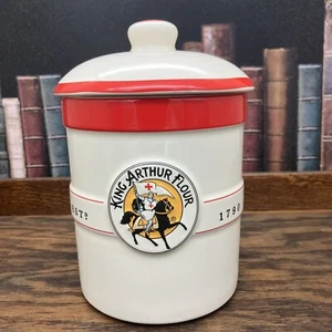 Chantal 94K-7699 King Arthur Flour Canister Cream & Red Crock w/lid Ceramic - Picture 1 of 11