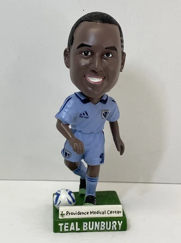 Teal Bunbury Bobblehead Sporting Kansas City MLS Soccer # 9 - w/ Original Box Cover