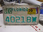 Florida Motorcycle License Plate #40218W - STAMPED NUMBER PLATE - Late 1990's!#