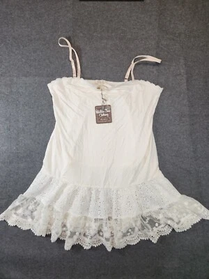 Niños Niñas Matilda Jane Vestido Blanco Encaje Crochet Ribete Acampanado Suave Talla M Nuevo con Etiquetas Foto 1 de 4