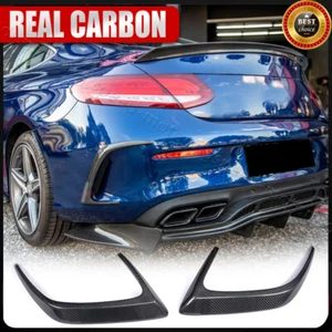 FOR MERCEDES-BENZ W205 C205 C63  2D 15-21 REAL CARBON REAR BUMPER VENTS FINS - Bild 1 von 14