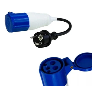 CEE Adapter Kupplung auf Schuko-Stecker Wohnmobil Camping IP44 20cm Wohnwagen - Bild 1 von 5