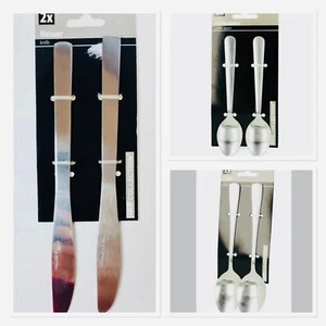 Besteck Löffel Kaffeelöffel Messer 2er Set Edelstahl Silber Rostfrei - Bild 1 von 7