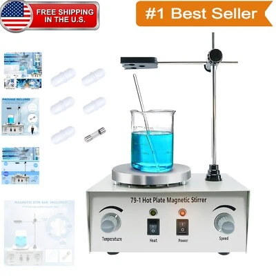 Efficient 1000ml Magnetic Stir Plate with Temperature Control and Stability - Image 1 of 4