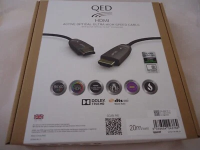 Cable HDMI Ultra Alta Velocidad Óptico 8K Rendimiento QED QE6039, 20m (66 pies) Foto 1 de 3