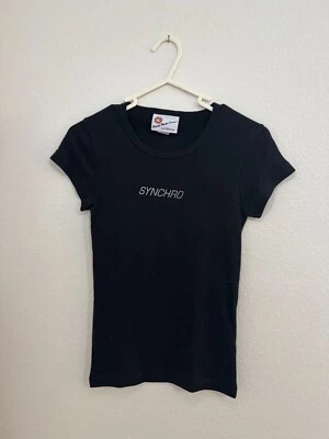 Skating  Synchro Black T-shirts stoned with  Synchro text, S, L, XL - Image 1 of 2