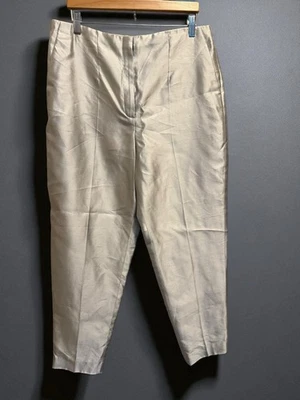Pantalones Theory Slim Taper Seda Shantung Sarga Gris Hielo Plata Talla 14 Nuevos con Etiquetas Foto 1 de 4
