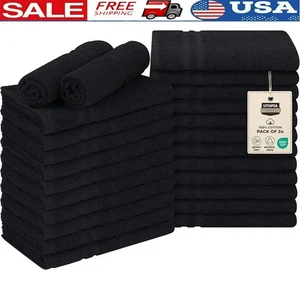 Bulk Cotton Salon Towels 24 Pack Bleach Resistant Quick Dry Spa Gym Pool New - Picture 1 of 10