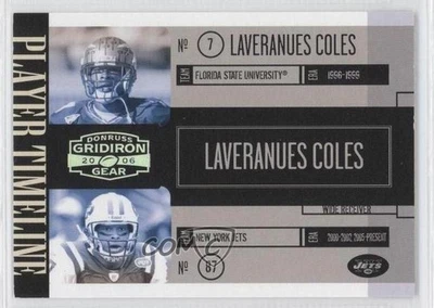 2006 Donruss Gridiron Gear Player Timeline Silver /250 Laveranues Coles #PT-3 - Image 1 of 2