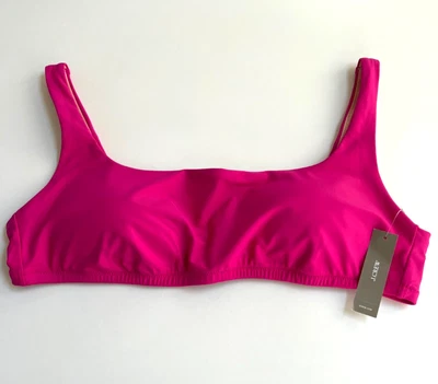 J. CREW Swimsuit Top Women's 2X Plus Size Bikini Top Fuchsia NEW - Image 1 of 4