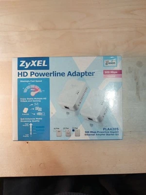 ZyXEL HD Powerline Adapter PLA4205 500Mbps 2-Piece Ethernet Starter Kit 500Mbps - Image 1 of 4
