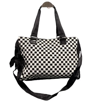 Bolso de Mano Bandolera Kipling Convertible Negro Blanco A Cuadros TM5297 Mono Foto 1 de 4