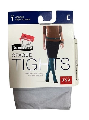 No Nonsense Opaque Sheer To Waist Tights SOFT GREY Size L NEW - Image 1 of 2