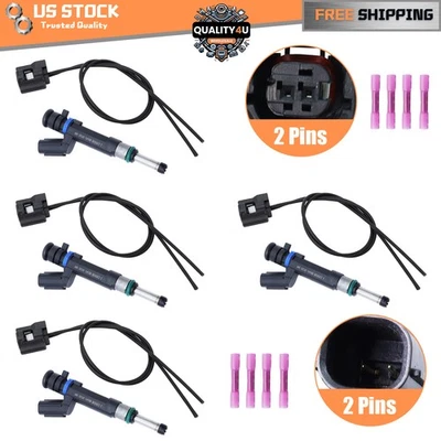 4PCS Fuel Injectors W/Connector for Nissan 2014-2016 Note 2012-2019 Versa 1.6L - Image 1 of 4