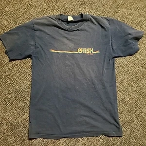 Y2K Phish Band T-Shirt Herbst 2000 Tour Konzert Promo selten marineblau L TROCKENWARE - Bild 1 von 5
