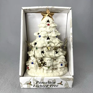 Vintage Porcelain Christmas Tree Lighted w/ Box 7" - Picture 1 of 13