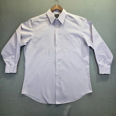 Jos A Bank Traveler Men's Purple Long Sleeve Tailored Fit Dress Shirt Size 17/33 - Image 1 of 4