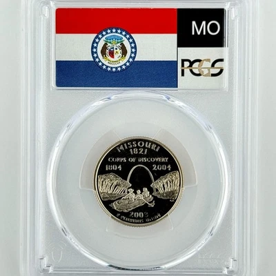 Missouri Quarter PR 70 DCAM PCGS Clad 2003 S Best Top Grade 25c State Flag Label - Image 1 of 4