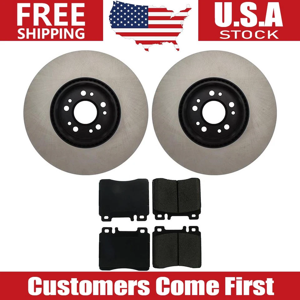 Комплект передних тормозных дисков + тормозных колодок для 1992 1993 Mercedes-Benz 500SEL - Изображение 1 из 4