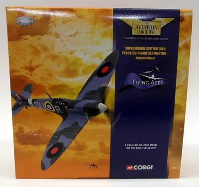 Corgi escala 1/72 diecast 49003 Supermarine Spitfire Mk2 P8081/DU-R Garfield West Foto 1 de 4