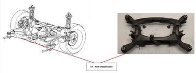 Rear CROSSMEMBER SUBFRAME 554001JA0A 2011-2017 NISSAN QUEST Foto 1 de 4