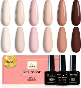Smalto Semipermanente per Unghie, Kit Di 6 Colori Serie Nude, Bianco Avorio Bian - Foto 1 di 13