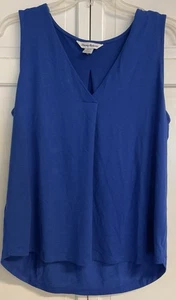 Tommy Bahama Shirt Top Blouse Pullover V-Neck Small Blue Sleeveless - Picture 1 of 6