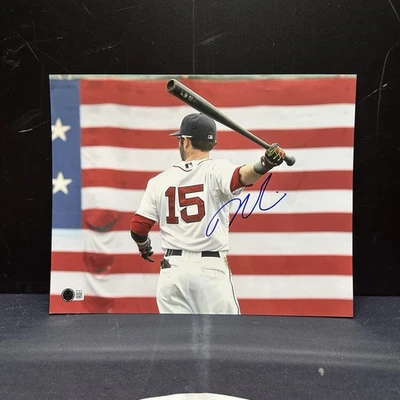 Foto firmada autografiada por Dustin Pedroia de los Medias Rojas de Boston 11x14 Beckett certificado de autenticidad BAS Foto 1 de 3