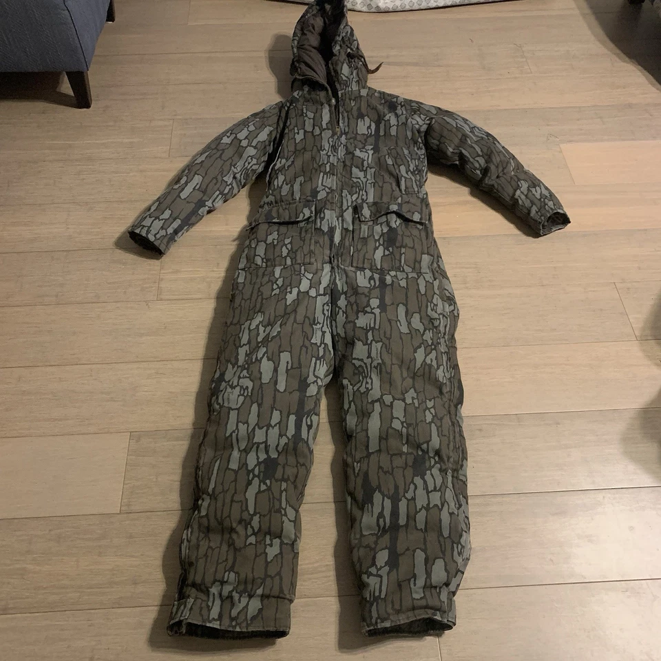 Vintage Cabela's Hooded Goose Down Insulated Coveralls Men's Tall M Treebark - Image 1 of 4
