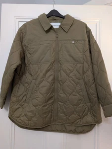 Calvin Klein Jeans Quilted Shirt Jacket Olive Khaki Green Size XLarge - Picture 1 of 6