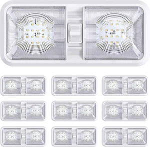 Paquete de 10 lámparas LED de techo para autocaravana con interruptor de encendido/apagado blancas - Imagen 1 de 9