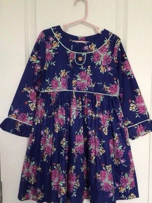 ¡NUEVO CON ETIQUETAS!-SAGE & LILLY-Talla 6-Vestido para Niña Juvenil-Azul/Rosa y Verde Floral-Largo Slv. Foto 1 de 4