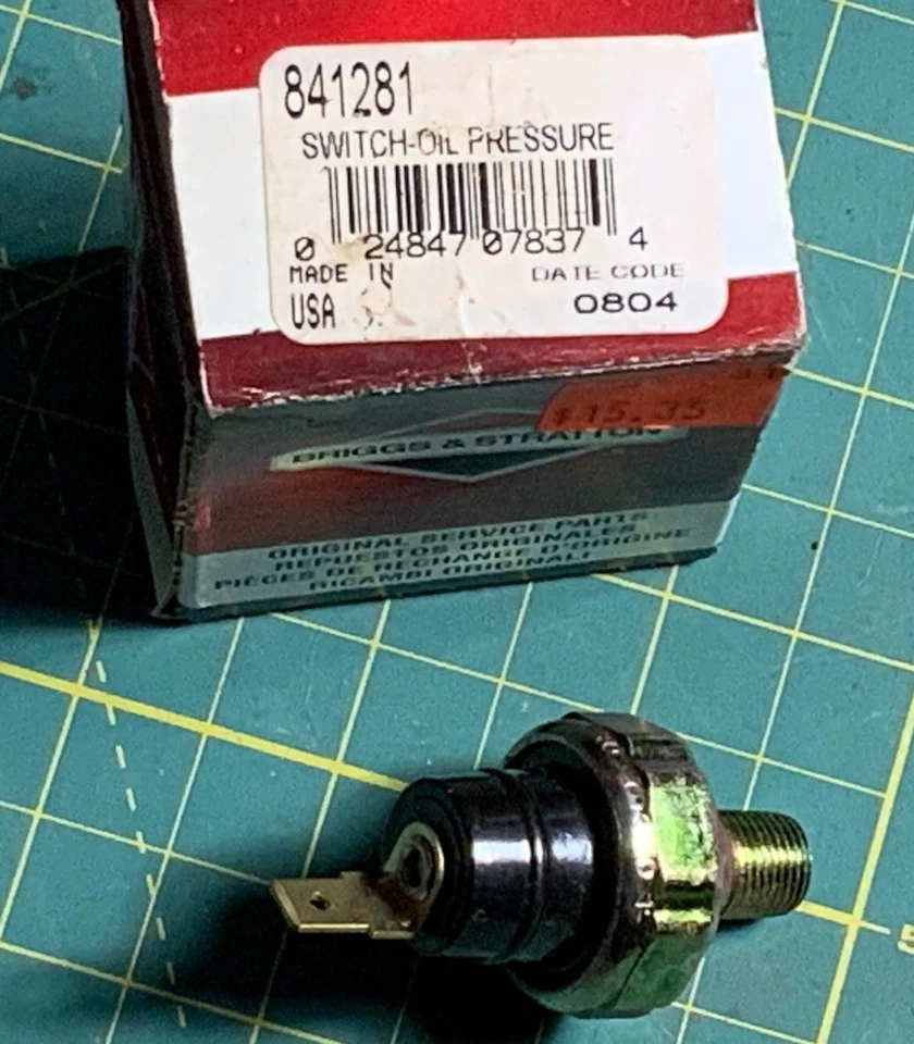 Interruptor de pressão de óleo original do fabricante Briggs and Stratton 841281 - Imagem 1 de 1