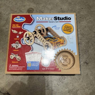 MAKER STUDIO Gear Set Macaroni Box Racecar Recycled Items Age 7+ Wood Craft - Image 1 of 3