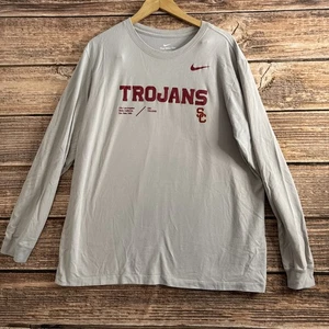 USC Trojans Shirt Mens Extra Large Crewneck Long Sleeve Pullover Gray - Picture 1 of 18