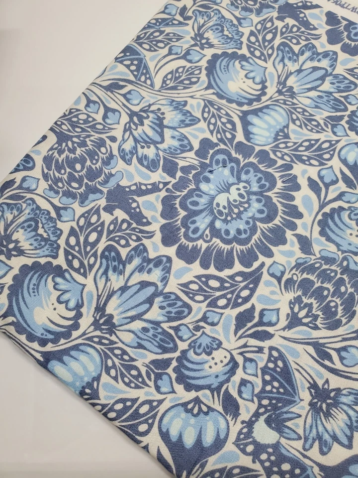 Tula Pink Elizabeth Fabric Bats In The Belfry Blue OOP Floral New FAT QUARTER  - Image 1 of 1