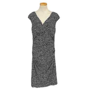 CHAPS Dress Womens XL X Large Black White NWT Shore Club V-Neck Short Sleeve - Picture 1 of 15