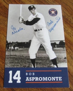 Bob Aspromonte Autographed Signed 4X6 Photo Card MLB Baseball Houston Astros - Picture 1 of 3