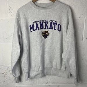 Minnesota State Mankato MSU Vintage Champion Reverse Weave Sweatshirt Medium - Picture 1 of 12