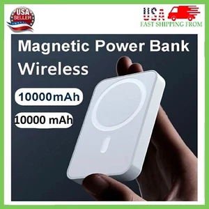 10000mAh Power Bank Magnetic Pack Wireless Charger for iPhone 16/15/14/13/12/11 - Picture 1 of 13