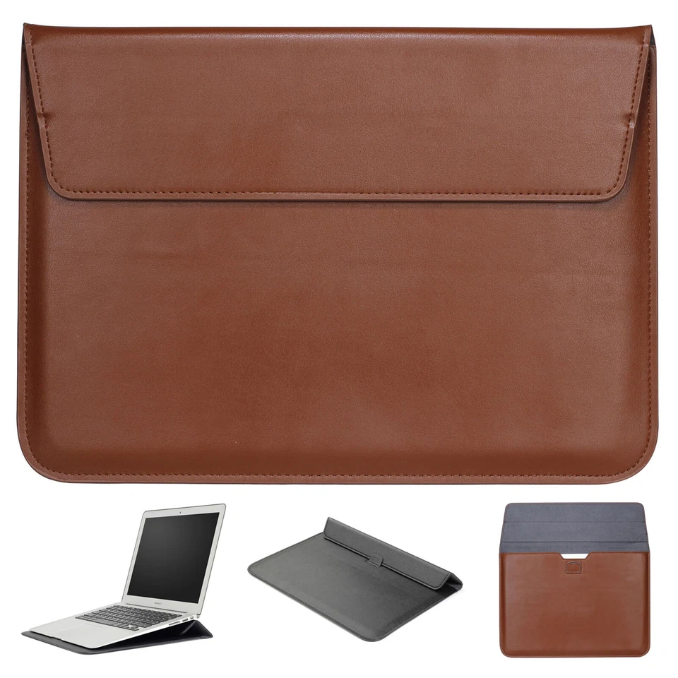 Funda ultra delgada de cuero PU con soporte para computadora portátil tableta MacBook iPad Surface Foto 1 de 1