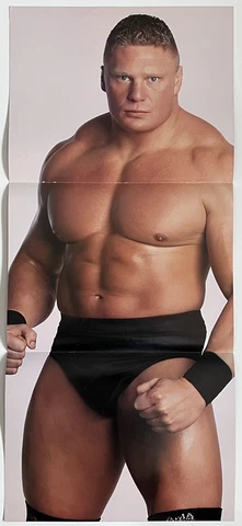 WWE BROCK LESNAR kurt angle 10.5 x 23.75 double sided Wrestling Poster wwf Cover