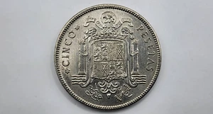 1949 (1950) Spain 5 Pesetas Coin - Francisco Franco Nickel - KM# 778 - Picture 1 of 4