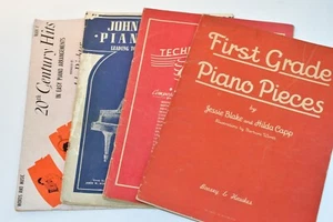 Vintage Piano Lessons Books First Grade Technic Schaum 20th Century Hits - Picture 1 of 4