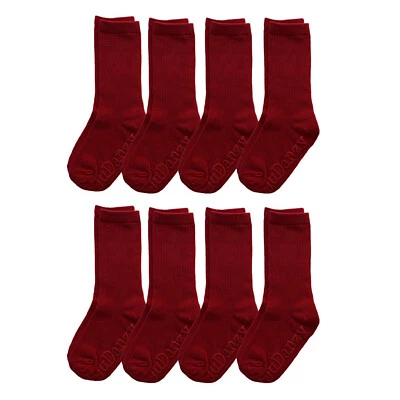 (Paquete de 8) Calcetines acanalados a mitad de pantorrilla con empuñaduras antideslizantes, 6+ años 1-4 marrón talla EE. UU. Foto 1 de 4