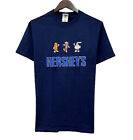 Vtg Hershey's Reeses Kiss Chocolate 1990's Men's Embroidered Navy T-Shirt S euc