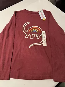 Cat and Jack Boys Dino Rainbow Long Sleeve Shirt Size M 8-10 - Picture 1 of 2