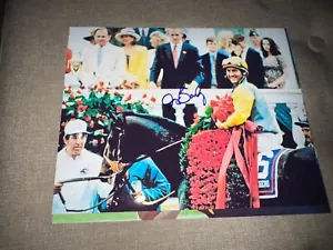Jerry Bailey signed z2 KENTUCKY DERBY JOCKEY HOF 8x10 photo Thunder Gulch - Picture 1 of 1