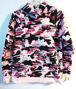 Girls Sz Large Under Armour Pink Camo Hoodie Pullover Fleece - Picture 1 of 7