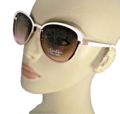 Очки солнцезащитные Jessica Simpson белое и розовое золото кошачий глаз черные руки J5316-WHRG - Изображение 1 из 4